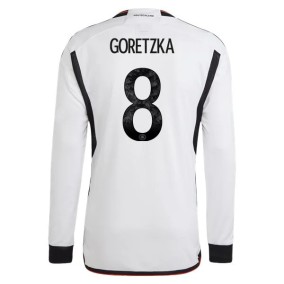 Prima Maglia Germania Mondiali 2022 Leon Goretzka 8 Manica Lunga